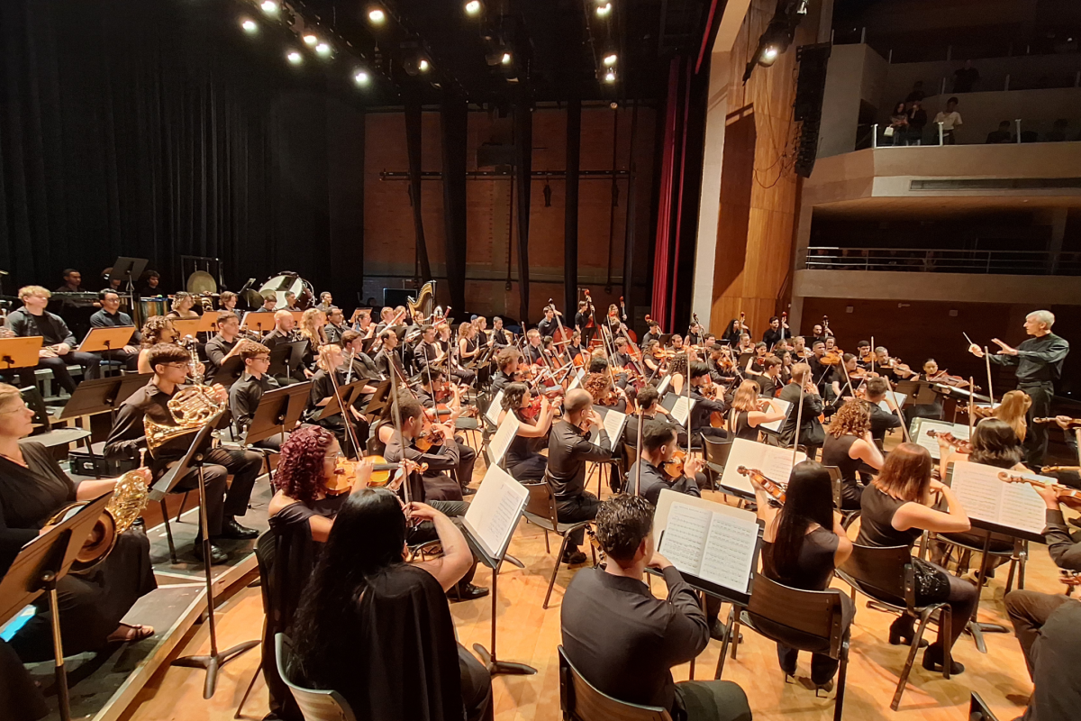 Concerto da Amizade No Palco, as orquestras sinfônicas de Goiás e Berlim (Foto: Weber Félix)