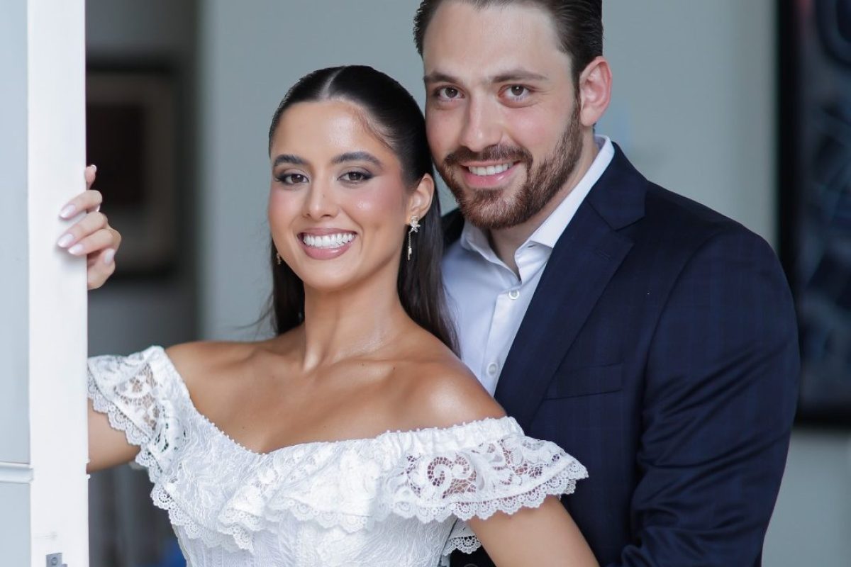 Os noivos Júlia Câmara e Marcello Merzian - crédito Millene Morete