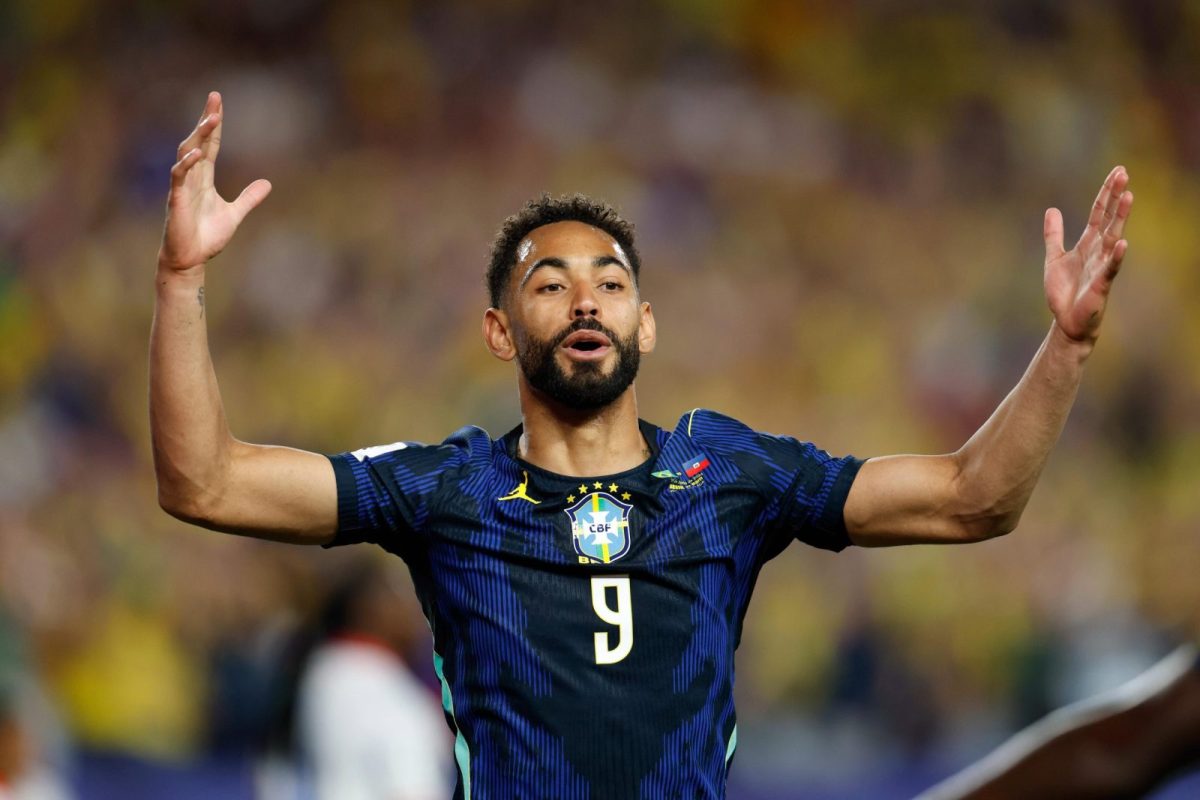 Matheus Cunha, que marcou dois gols na partida Brasil x Haiti (Foto: CBF)
