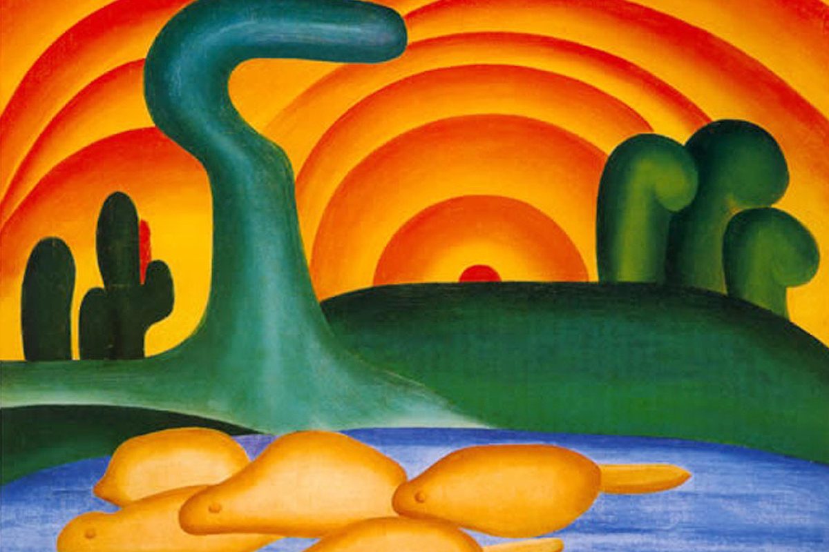 Obra "Sol poente" (1929) de Tarsila do Amaral (1886-1973). Foto: Reprodução