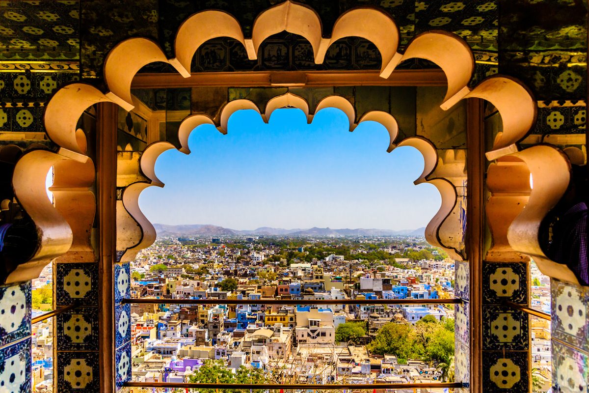 Beautiful shot of Udaipur from the window of City Palace